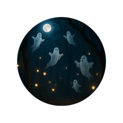 Spooky Forest Night - Transparent Outdoor Stickers, Round, 1pcs