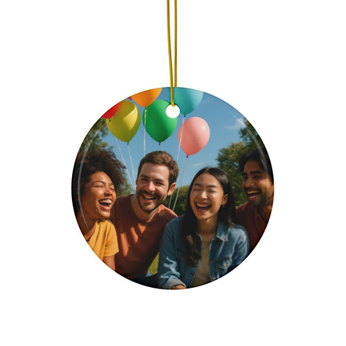 Joyful Connections - Decorative Ceramic Ornaments, Double-Sided (1pc, 3pcs, 5pcs, 10pcs)