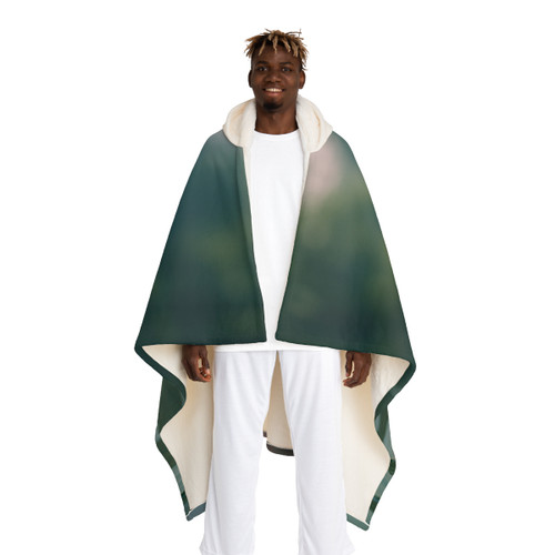 Serene Lotus Bliss - Hooded Sherpa Fleece Blanket