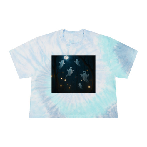 Spooky Forest Night - Women's Tie-Dye Crop Tee