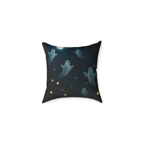 Spooky Forest Night - Square Poly Canvas Pillow