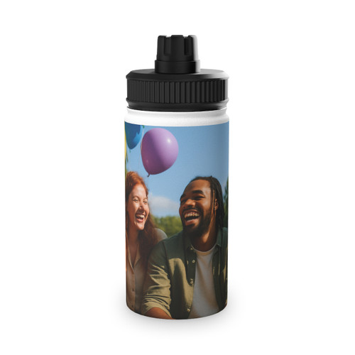 Joyful Connections - Stainless Steel Water Bottle, Sports Lid