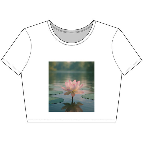Serene Lotus Bliss - Women’s Poly-Cotton Crop Tee
