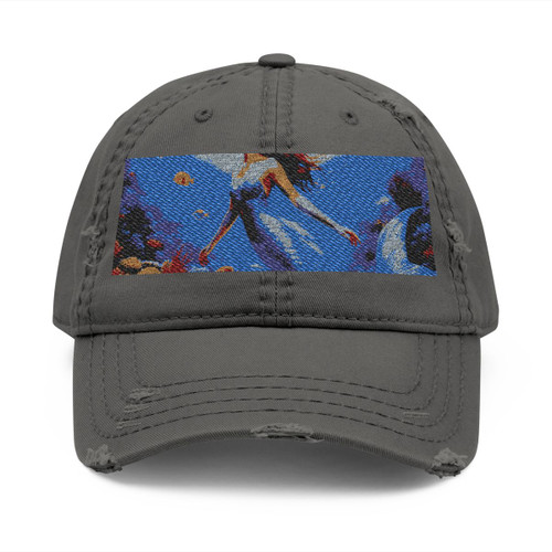 Ethereal Ocean Dance - Distressed Dad Hat (Embroidery)