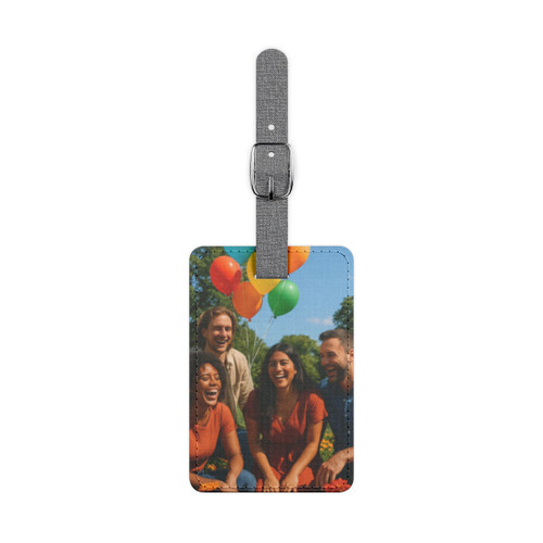 Joyful Connections - Saffiano Polyester Luggage Tag, Rectangle