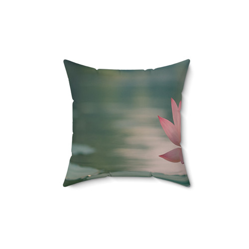 Serene Lotus Bliss - Faux Suede Square Pillow