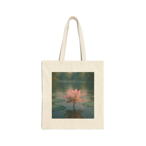 Serene Lotus Bliss - Cotton Canvas Tote Bag