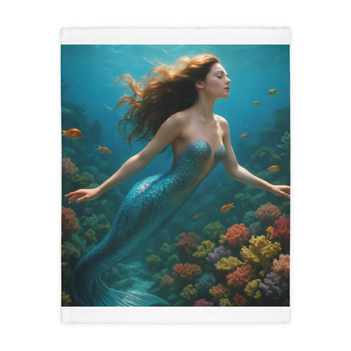 Ethereal Ocean Dance - Velveteen Microfiber Blanket (Two-sided print)