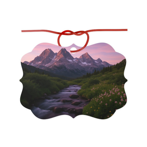 Serene Mountain Retreat - Aluminum Ornaments, 1pc