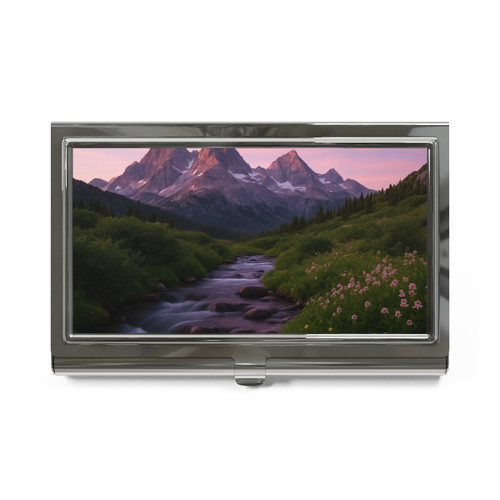 Serene Mountain Retreat - Business Card Holder