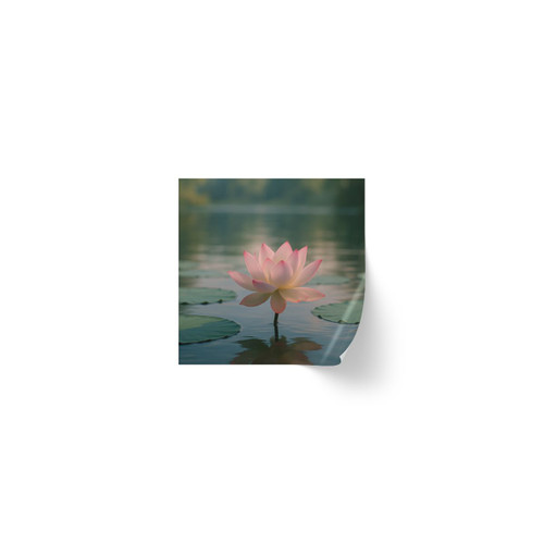 Serene Lotus Bliss - Square Sticker Label Rolls