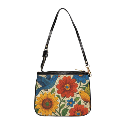 Nature's Mosaic Symphony - Small Shoulder Bag