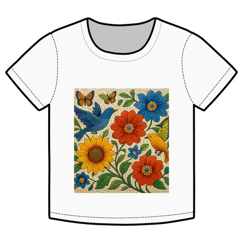 Nature's Mosaic Symphony - Organic Rib Baby Tee