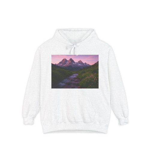 Serene Mountain Retreat - Unisex Garment-Dyed Hoodie