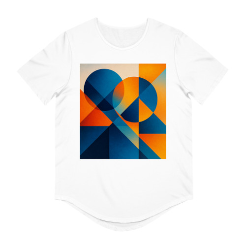 Chromatic Geometry Nexus - Men's Jersey Curved Hem Tee