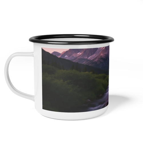 Serene Mountain Retreat - Enamel Camp Cup