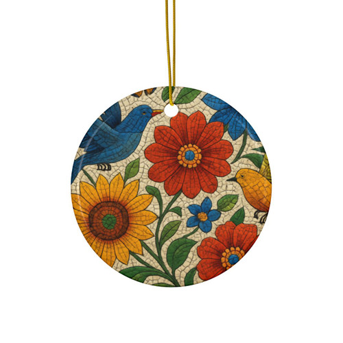Nature's Mosaic Symphony - Ceramic Ornaments, 2-Side Print, (1pc, 3pcs, 5pcs, 10pcs)