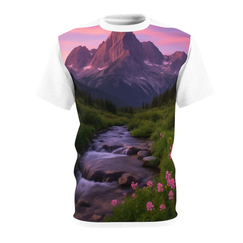 Serene Mountain Retreat - Unisex Cut & Sew Tee (AOP)