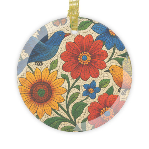 Nature's Mosaic Symphony - Glass Ornaments