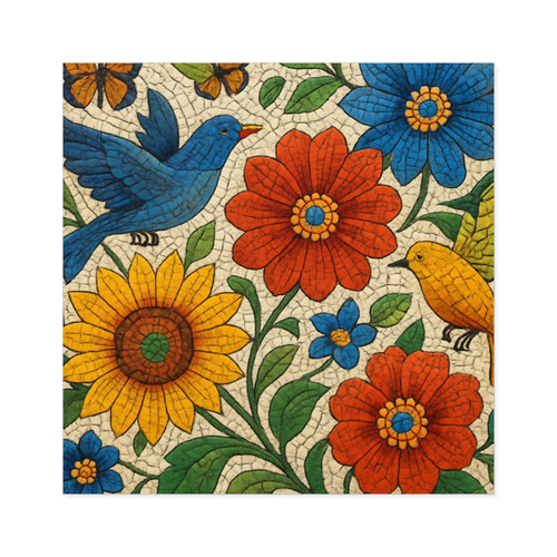 Nature's Mosaic Symphony - Square Stickers, Indoor\Outdoor