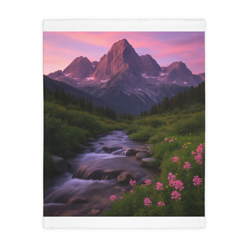 Serene Mountain Retreat - Velveteen Microfiber Blanket (Two-sided print)