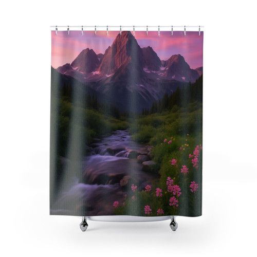 Serene Mountain Retreat - Shower Curtains