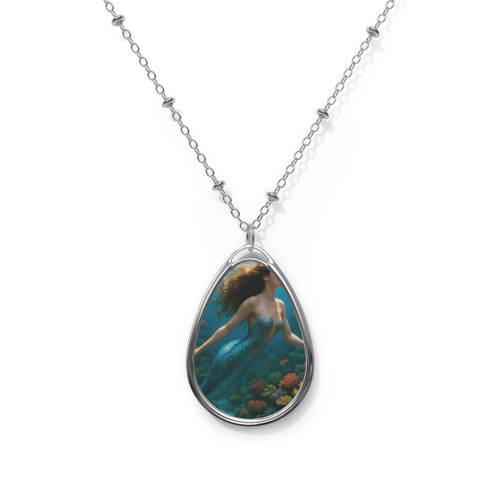 Ethereal Ocean Dance - Oval Necklace