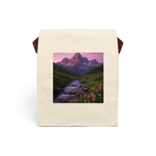 Serene Mountain Retreat - Canvas Lunch Bag With Strap