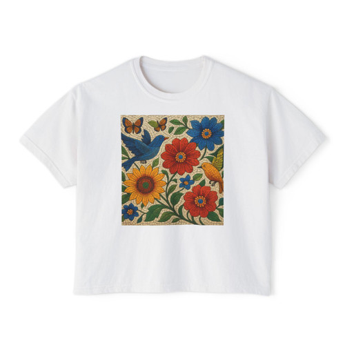 Nature's Mosaic Symphony - Women's Boxy Tee