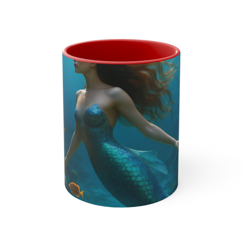 Ethereal Ocean Dance - Colorful Accent Mugs, 11oz