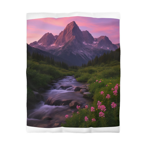 Serene Mountain Retreat - Microfiber Duvet Cover