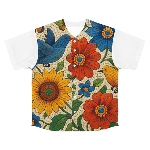 Nature's Mosaic Symphony - Men's Baseball Jersey (AOP)