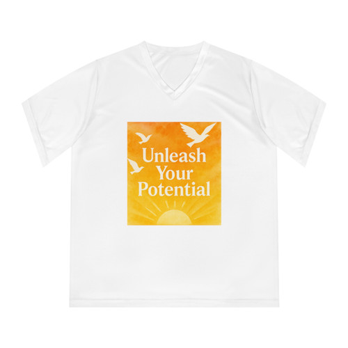 Unleash Your Potential - Women's Performance V-Neck T-Shirt