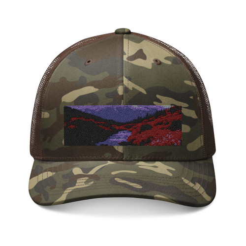 Serene Mountain Retreat - Camouflage Trucker Hat (Embroidery)