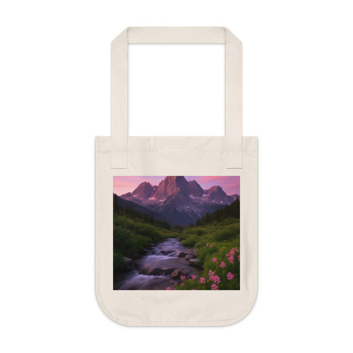 Serene Mountain Retreat - Organic Canvas Tote Bag