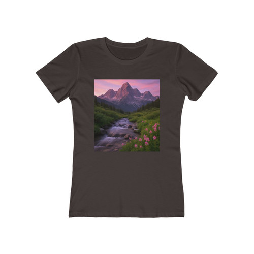 Serene Mountain Retreat - The Boyfriend Tee for Women