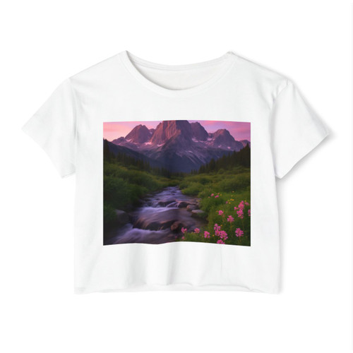 Serene Mountain Retreat - Women's Festival Crop Top