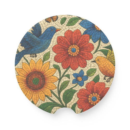 Nature's Mosaic Symphony - Soapstone Car Coaster