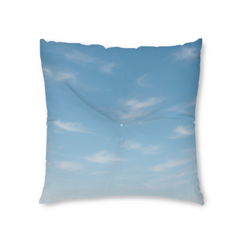 Serene Horizon - Tufted Floor Pillow, Square