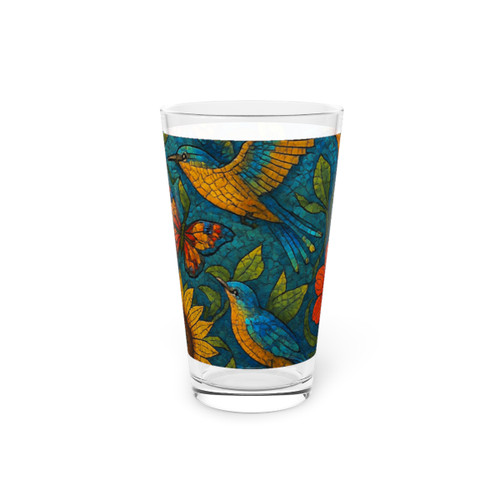 Nature's Mosaic Symphony - Pint Glass, 16oz