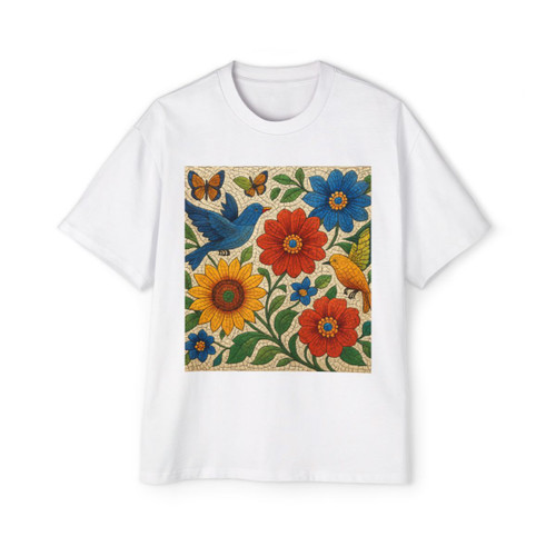 Nature's Mosaic Symphony - Men's Heavy Oversized Tee
