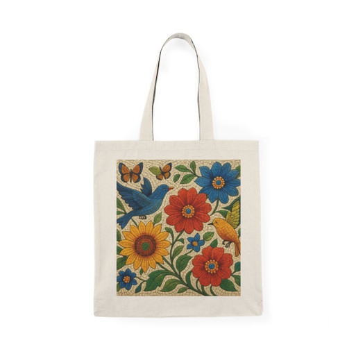 Nature's Mosaic Symphony - Natural Tote Bag