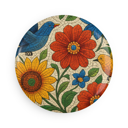Nature's Mosaic Symphony - Button Magnet, Round (1 & 10 pcs)