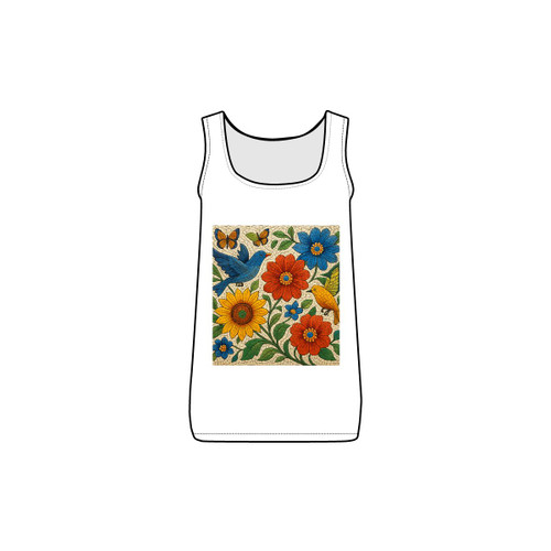 Nature's Mosaic Symphony - Women's Baby Rib Tank