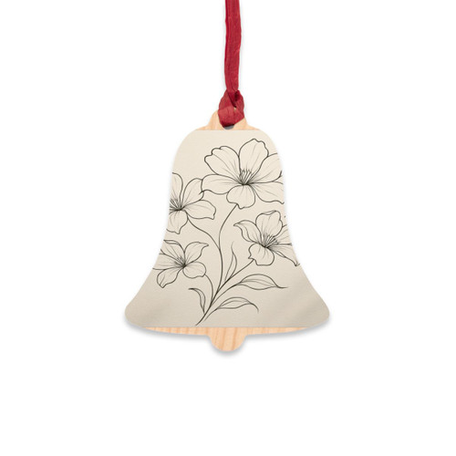 Serene Floral Flow - Wooden Ornaments