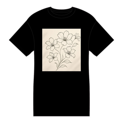 Serene Floral Flow - Core Cotton Tee