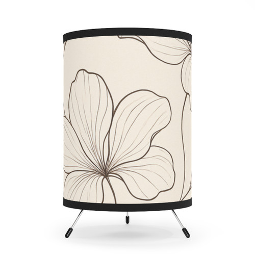 Serene Floral Flow - Tripod Lamp with High-Res Printed Shade, US\CA plug