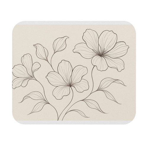Serene Floral Flow - Mouse Pad (Rectangle)