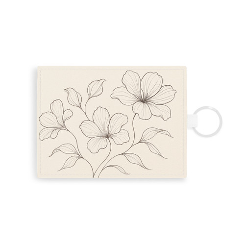 Serene Floral Flow - Saffiano Leather Card Holder
