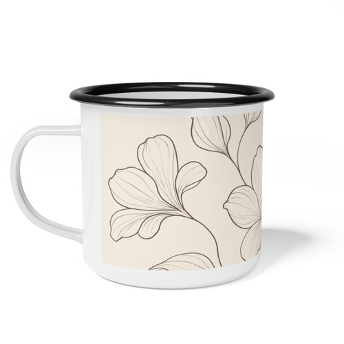 Serene Floral Flow - Enamel Camp Cup